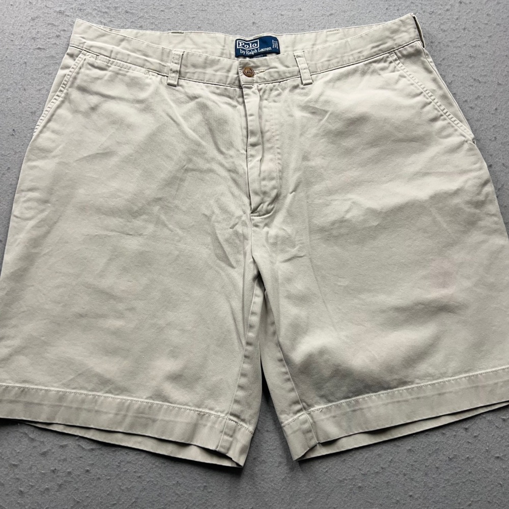 Polo Ralph Lauren Prospect Shorts Mens 38 Tan Khaki Chino Cotton Twill 1632